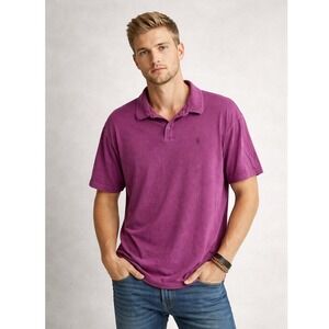 John Varvatos USA Mens XXL Purple Cotton Polo Short Sleeves Shirt‎